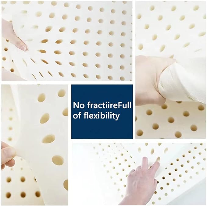 Natural Latex Mattress Topper for Back Pain Relief - Medium Firm Double Bed, Pressure Relief, Hypoallergenic, Removable Cover, Breathable Sleep Solution