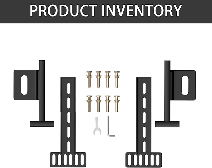 Headboard Brackets for Metal Bed Frame Adjustable Brackets for Headboard with Footboard Extension Kit Fit Twin Full Queen King 2 Pack Matte Black