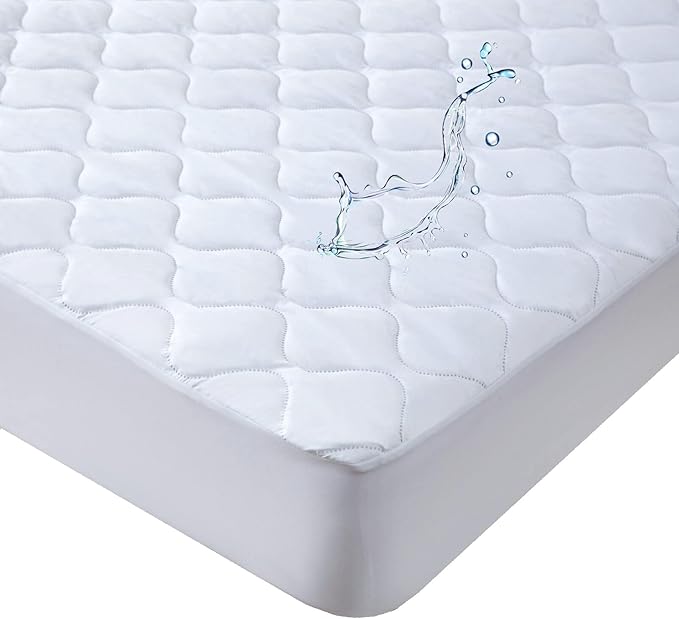 Kingnex Olympic Queen 66x80 Waterproof Quilted Mattress Protector Pad Super Queen Bed Padded Fitted Matress Cover Olympic Queen