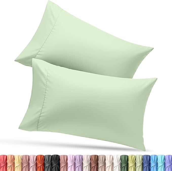 Utopia Bedding King Pillow Cases - 2 Pack - Envelope Closure - Soft Brushed Microfiber Fabric - Shrinkage and Fade Resistant Pillow Covers King Size 20 X 40 Inches (King, Sage)