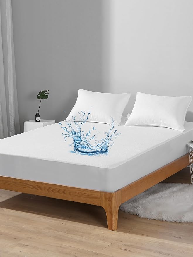 Bedecor Twin XL Split King Waterproof Mattress Protector, Protects Against Liquids, Spills, Accidents, for College Dorm, Hospital Beds, Fits 9-18 Inch Depth
