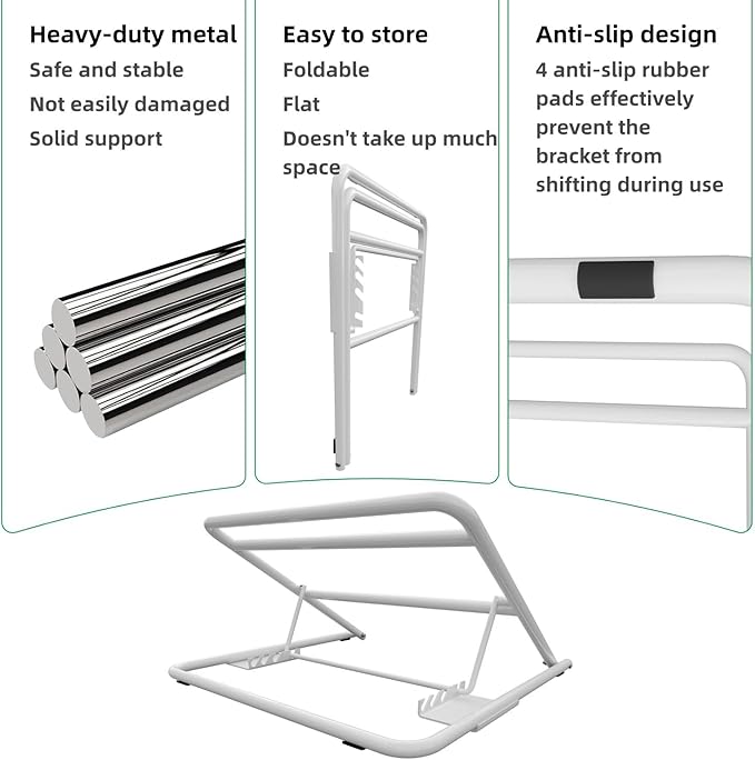 2 Pack Under Mattress Wedge Lifter, 4-Level Adjustable Height Bed Wedge Risers, Heavy-Duty Mattress Elevator for Acid Reflux, Heartburn, GERD and Sleep Support