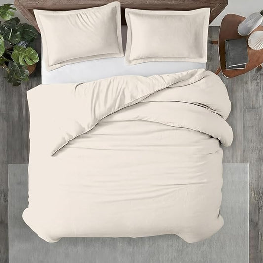 Kotton Culture 1 Pc Twin XL/Twin Duvet Cover Only-100% Egyptian Cotton 600 Thread Count Ultra Soft Premium Durable Comforter Cover Zipper Closure & Corner Ties - (Ivory, 68" X 90")