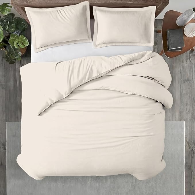 Kotton Culture 1 Pc Duvet Cover King Size-100% Egyptian Cotton 600 Thread Count Ultra Soft Premium Durable Comforter Cover Zipper Closure & Corner Ties - (Butter,104" X 94")