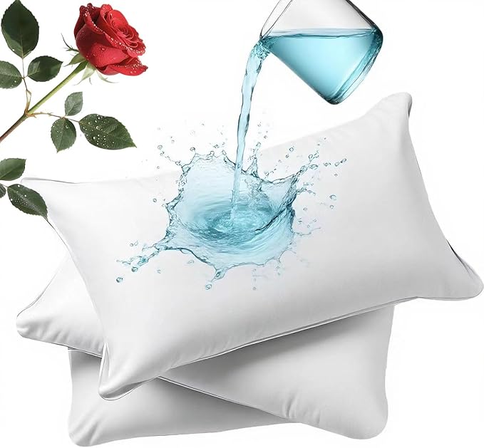 Waterproof Pillow Protectors 6 Pack Standard 20x26 Inches with Hidden Zipper Dust Moisture Sweat Proof Pillow Case Cover Protector Soft Comfortable White (6, Standard 20x26 inches )