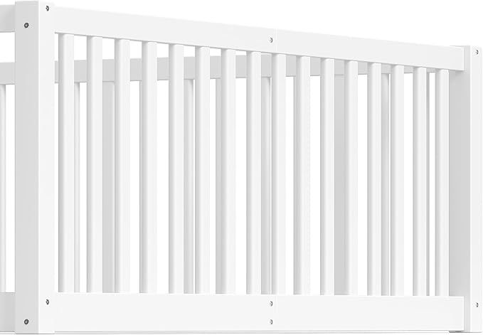 Bellemave Queen Size Montessori Floor Bed with 23.5" High Rails, Pine,Plywood Floor Bed with Small Door, White
