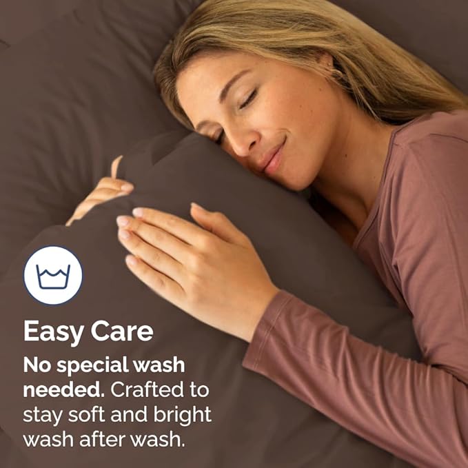 King Standard Pillow Cases Set of 4 - Soft Hotel Quality Pillowcase Covers - Comfy Bedding for Women, Men, Kids & Teens - Machine Washable Pillow Protectors - 4 Piece Set - King Standard Size Brown