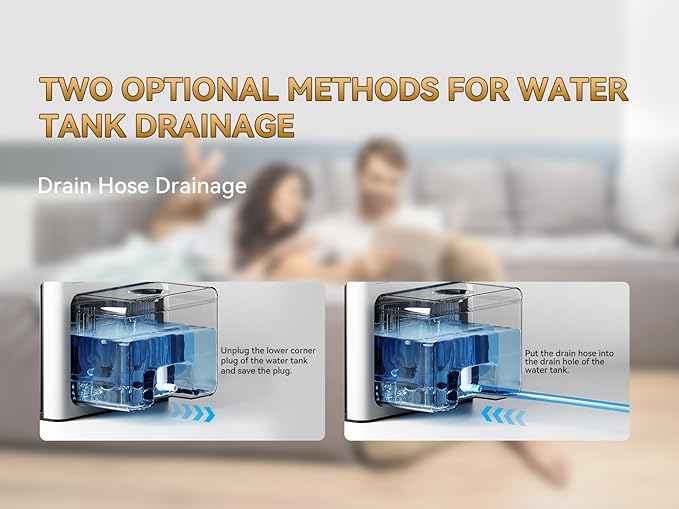 PTHRAOUTA Home Dehumidifier with Drain Hose, (950 sq.ft) 95oz Quiet dehumidifier for Bathroom Bedroom, with Air Reusable Filter Indoor deshumidificador for Basement RV Closet