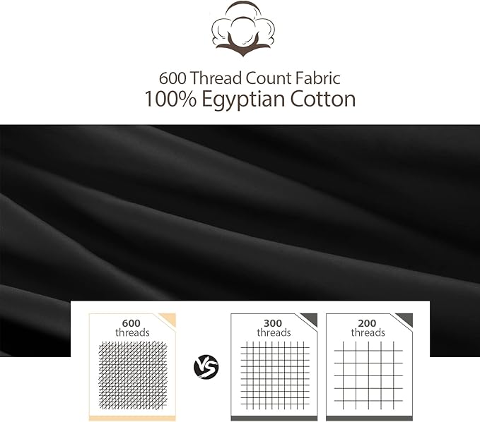 100% Cotton Classic Pillow Protectors with Invisible Zipper, 600 Thread Count Sateen Weave Soft and Breathable Pillow Cases, Protect Pillows from Dirt, Dust and Debris (Queen, 20"x30", Set of 4)