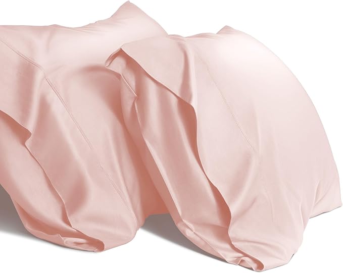 WishSmile Cooling King Pillow Cases Set of 2 Breathable Cool Silky Soft, Moisture Wicking for Hot Sleepers,Hair and Skin Friendly,Light Pink,2 Pack,20x36IN
