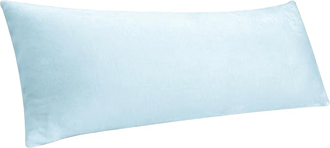 BEDELITE Body Pillow Cover with Zipper Closure, Super Soft and Cozy Fuzzy Fleece Pillowcase 20 x 54 Inches, Luxury Fluffy Plush Long Body Pillow Pillowcase for All Seasons(Blue)
