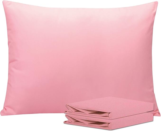 NTBAY Standard Pillowcase Set - 2 Pack Brushed Microfiber 20x26 Pillowcases - Soft, Wrinkle-Free, Fade-Resistant, Stain-Resistant, Pink Pillowcases with Envelope Closure - 20x26 Inches, Pink