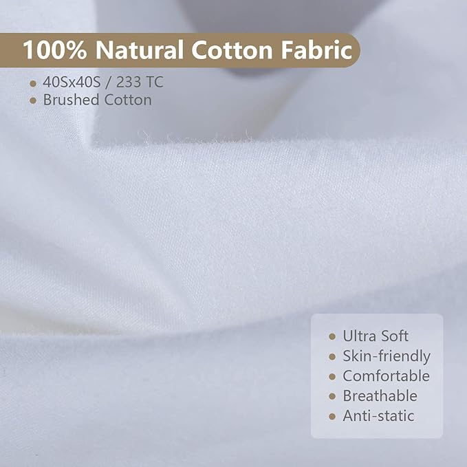 Feather and Down Pillows for Sleeping(2 Pack), Queen(20inx30in)-White Goose Down Feather Bed Pillow Inserts, 100% Cotton Cover, for All Sleep Positions