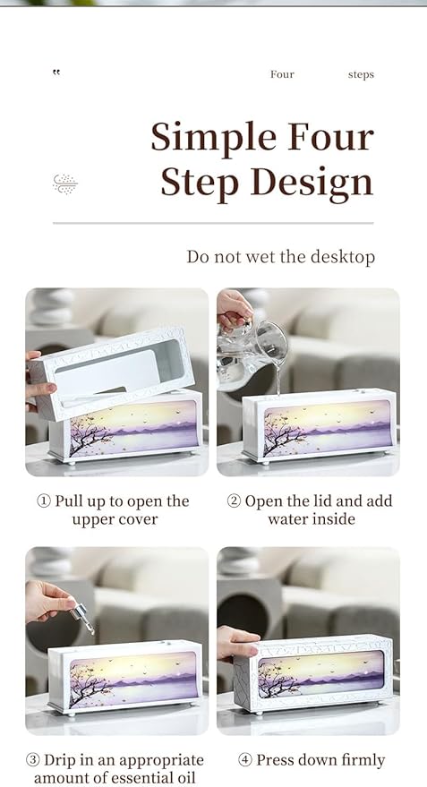 250ml Essential Oil Diffuser, Fireplace Flame Design Aromatherapy Humidifier, 7 Color LED Lights, Ultrasonic Quiet Auto Shut-Off Timer, BPA-Free for Home Bedroom Office (C08W)