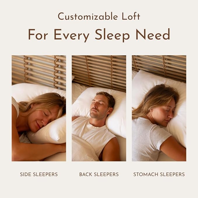 Little Sleepy Head Queen Pillow for Sleeping, Adjustable Loft Bed Pillow with Hypoallergenic Down-Like Fill, Hotel Quality Comfort, Soft or Firm Support - Queen Size Pillow 2 Pack, 20x30