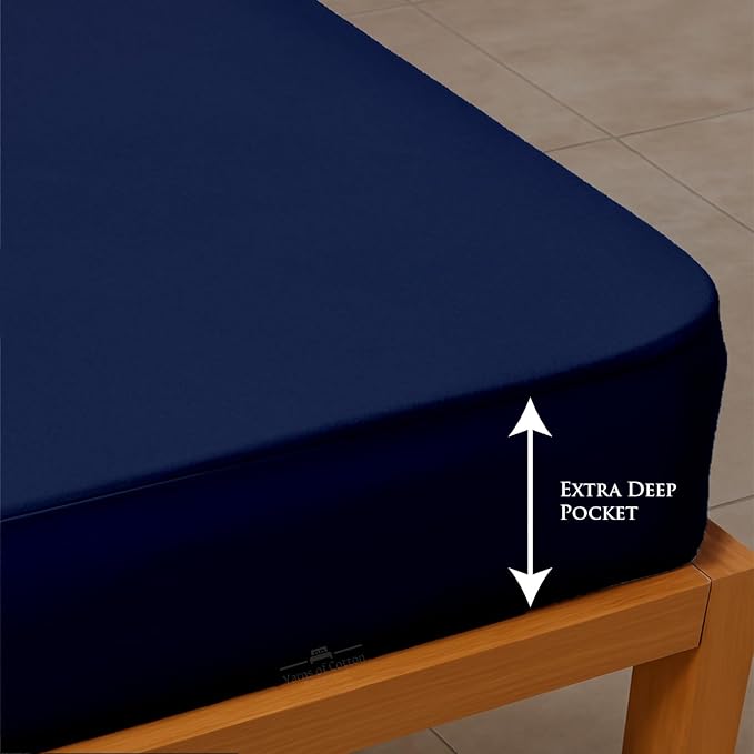 Cot Mattress Protector 25"x75" Waterproof, Terry Soft and Noiseless Mattress Protector Perfect for Daybed 25" X 75" Mattress/Narrow Twin/Cot Size/Rv Bunk/Camping Cot (Navy)