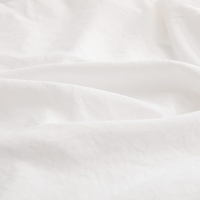 Merryword White Pillowcases, Cute Pillowcases, Offwhite Standard Pillowshams Set of 2, Solid Ruffled Fringe Pillowcases, White Shabby Chic Pillowcases 2 Pack (Queen (20''x30''),White)