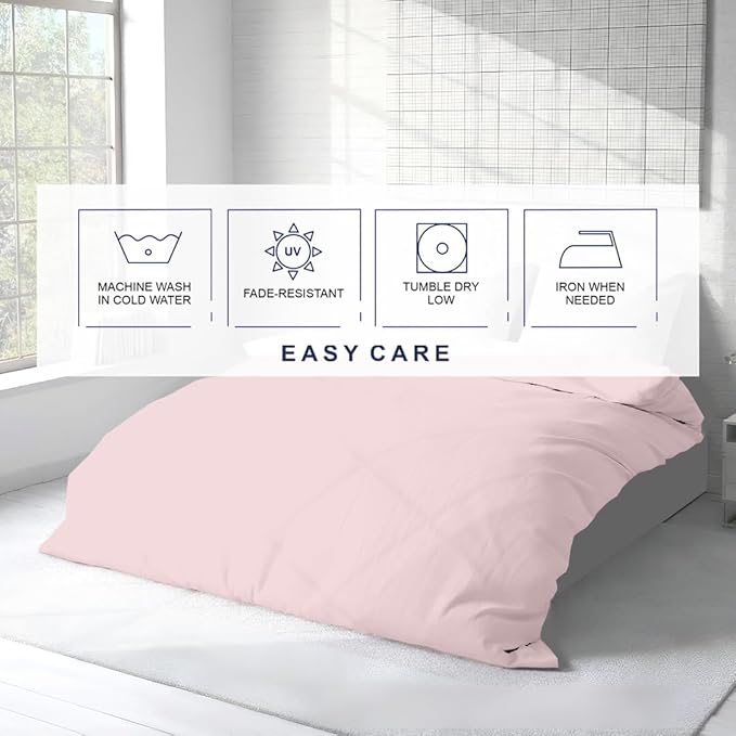Kotton Culture 3 Pc 120"x120" Duvet Cover Set Super King Plus/Super Oversize King 100% Egyptian Cotton - 600 TC Comforter Cover, Zipper Closure & Corner Ties -Fits Only Extra Large Inserts -Pink Blush