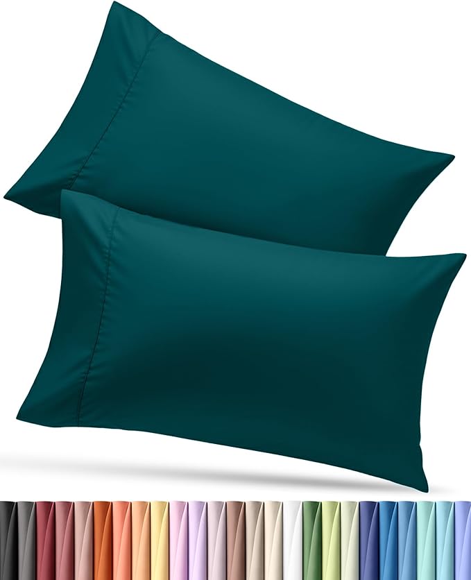 Utopia Bedding Pillow Cases King Size 2-Pack – Soft Brushed Microfiber – Envelope Closure – Perfect for Hospitals, Hotels, Guest Rooms – Oeko-TEX Certified, 20x40 Inches (Teal)