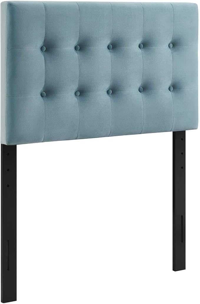 Modway Emily Twin Biscuit Tufted Performance Velvet Headboard, Light Blue
