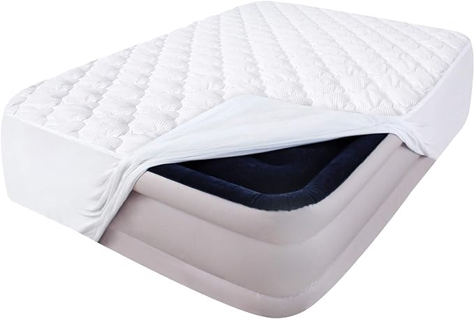 Short Queen Mattress Topper Thick Quilted Mattress Pad, RV Queen Mattress Cover, Super Soft Breathable and Noiseless Down Alternative Fiber with Deep Pocket Fits up to 23 Inch Mattress