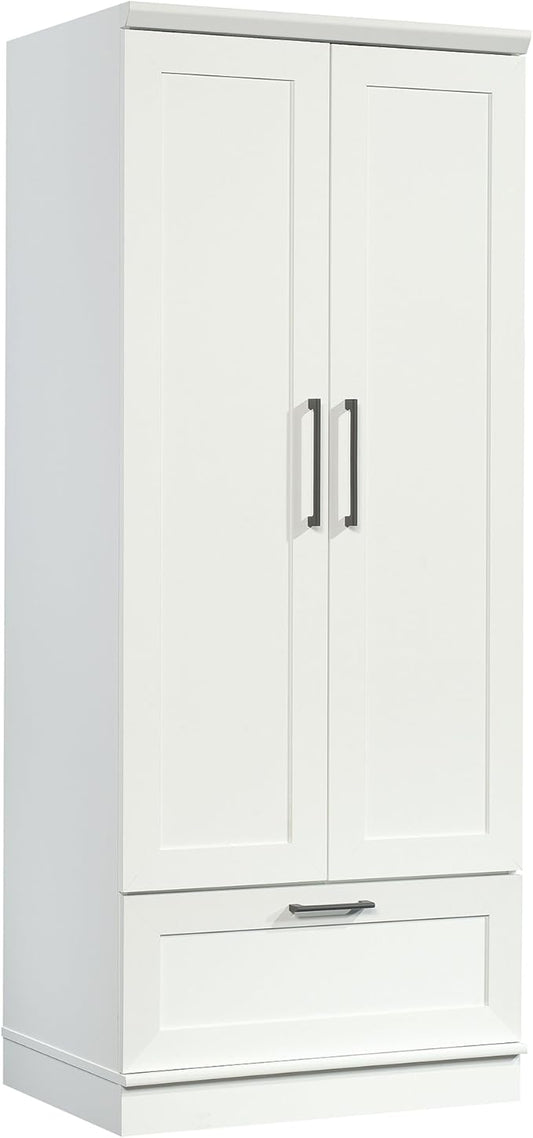 Sauder HomePlus Wardrobe/Storage Cabinet, Spacious Hidden Storage, Wardrobe Armoire, 29.1x20.9x71.2 - Soft White Finish