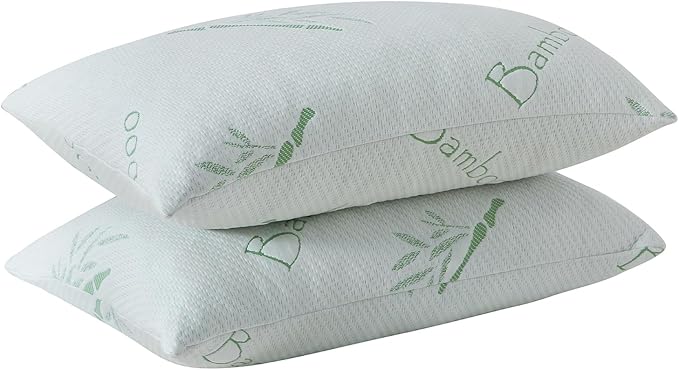 HOXXME King Size Memory Foam Pillows Set of 2, Bed Pillow for Sleeping, Firm Pillow Gel for Neck Support, Hotel Quality Bed Rest Pillow with Cooling Zippered Breathable Cover King 2 Pack