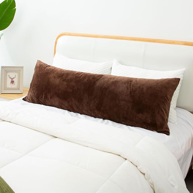 1 MIDDLE ONE Body Pillow, Memory Foam Body Pillows for Adults Sleeping, Long Pillow for Bed, Big Large Firm Full Body Pillow for Side Sleeper, 20x54 Inch, Coffee