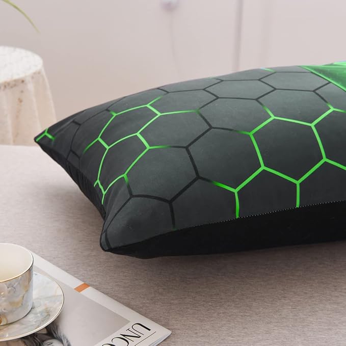 NTBED Gaming Body Pillow Cover Gamer Microfiber Pillowcase with Envelope Closure for Kids Boys Adults,(20"x54",Green)