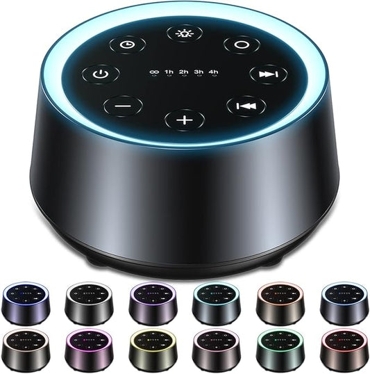 EasyHome Sleep Sound Machine White Noise Machines with 30 Soothing Sounds 12 Adjustable Night Light 10 Adjustment Brightness 32 Levels of Volume 5 Timers and Memory Function Home Travel Office