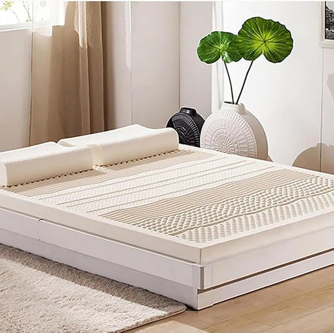 KLUFO 100% Natural Latex Mattress,Compression and No Deformation,Honeycomb Pore Ventilation,Soft and Comfortable, Latex Mattress,7.5cm,135x190cm(53x75in)