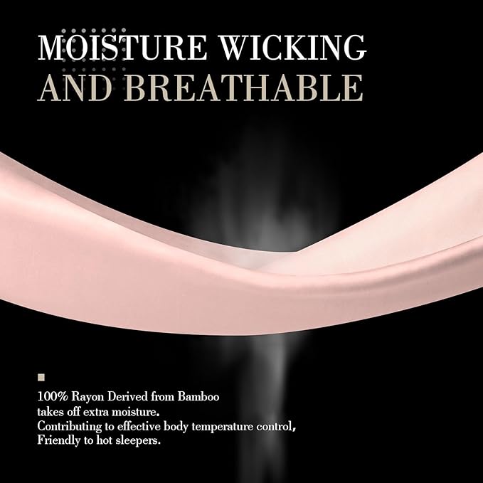 WishSmile Cooling King Pillow Cases Set of 2 Breathable Cool Silky Soft, Moisture Wicking for Hot Sleepers,Hair and Skin Friendly,Light Pink,2 Pack,20x36IN