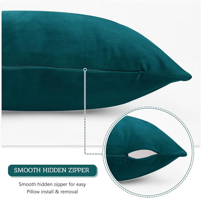 StangH Soft Large Body Pillowcase - Thick Velvet Body Pillow Cover Backrest Cushion Shams Shell for Bed/Reading/Watching TV Comfortably, 1 Piece, 20 x 54-inch, Teal