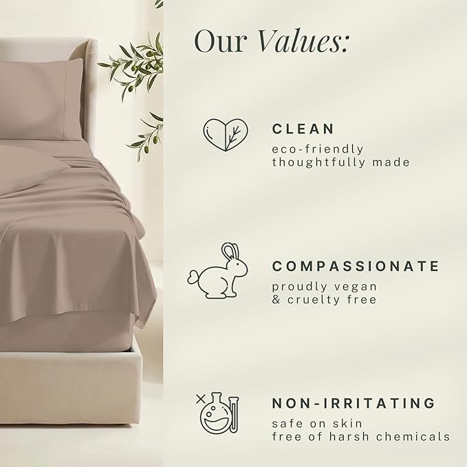 Hearth & Harbor Extra Deep Pocket Sheets - Fits Mattress 18-24 Inches Deep - Extra Deep Pocket Full Size Sets - 6 Piece Full Size - Full - Taupe