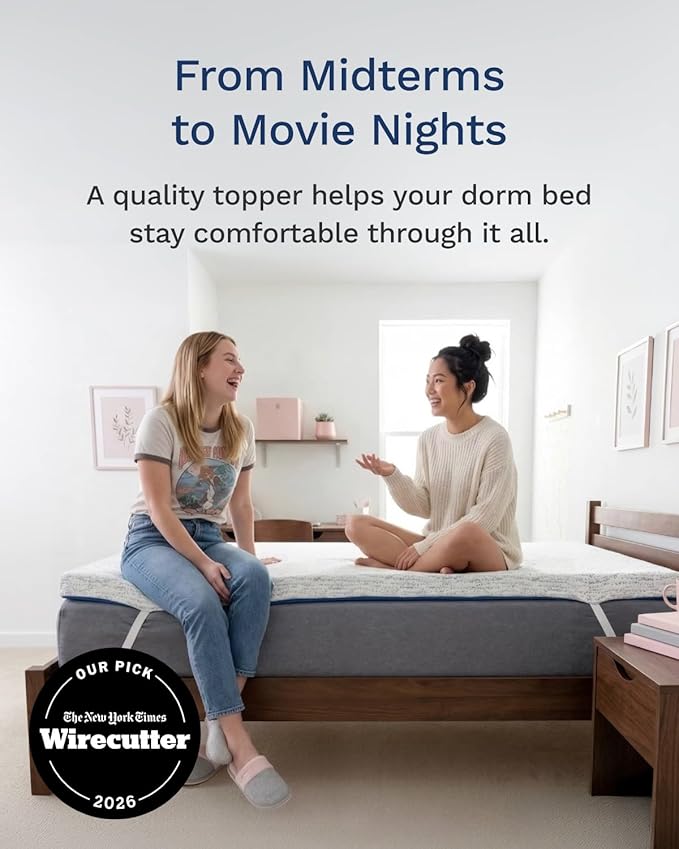 ViscoSoft 2 Inch Memory Foam Mattress Topper Twin XL - Select High Density Ventilated Extra Long Mattress Pad - Premium Removable Rayon Cover