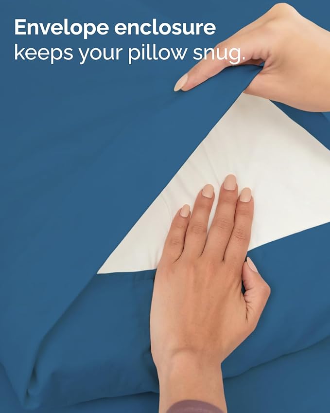 Twin XL 4 Piece Sheet Set - Comfy, Breathable & Cooling - Soft Hotel Luxury Bedding for Women, Men, Kids, Teens and Children - 1 Flat & 1 Fitted Sheet & 2 Pillowcases with Deep Pockets - Denim Blue