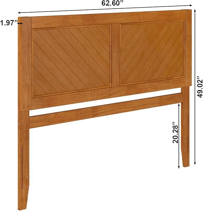 AFI, Canyon Queen Solid Wood Rustic Farmhouse Headboard, Light Toffee