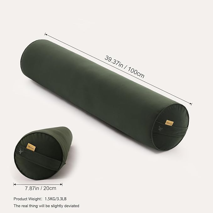 Body Pillow for Adults,Long Round Pillow,Big Cylindrical Pillow,Large Full Bolster Pillows for Side Sleepers (Jade Green, 39.37"*7.87")