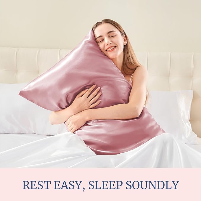 BEDELITE Satin Pillowcase for Hair and Skin, Super Soft and Cooling Similar to Silk Pillow Cases 2 Pack with Envelope Closure, Gift for Women Men(20"x26" Standard Size, Nostalgia)