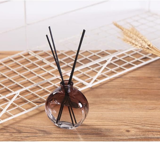 150ml/5oz Empty Glass Diffuser Bottle Diffuser Jars Aromatherapy Storage Container Fragrance Accessories Use for DIY Replacement Sticks Sets Oils Crafts Decor(Brown)