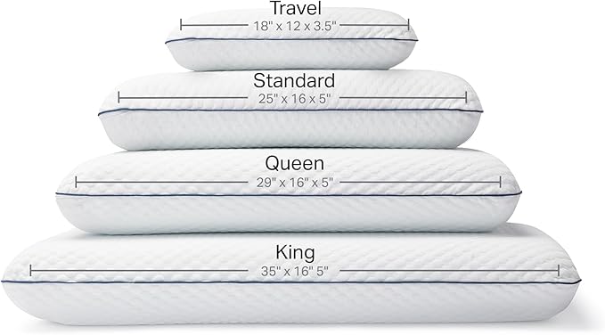 Weekender Gel Memory Foam Pillow - King Size - 1-Pack - Medium Firm Feel - Neck and Shoulder Support - Side & Back Sleepers - Home, Hotel, & Hospital Essentials - CertiPur Certified