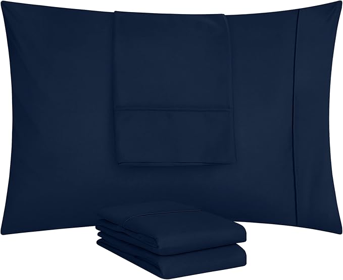 Utopia Bedding King Pillow Cases - 12 Pack - Envelope Closure - Soft Brushed Microfiber Fabric - Shrinkage and Fade Resistant Pillow Covers King Size 20 X 40 Inches (King, Navy)