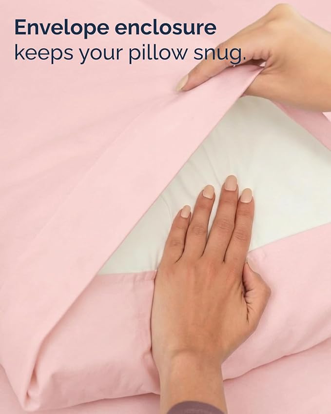 Twin 4 Piece Sheet Set - Comfy, Breathable & Cooling - Hotel Luxury Bedding for Women, Men, Kids, Teens & Children - 1 Flat & 1 Fitted Sheet & 2 Pillowcases w/ Deep Pockets - Wrinkle Free - Baby Pink