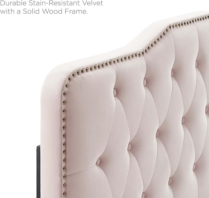 Modway MOD-6410-PNK Sophia Tufted Performance Velvet Full/Queen Headboard, Pink