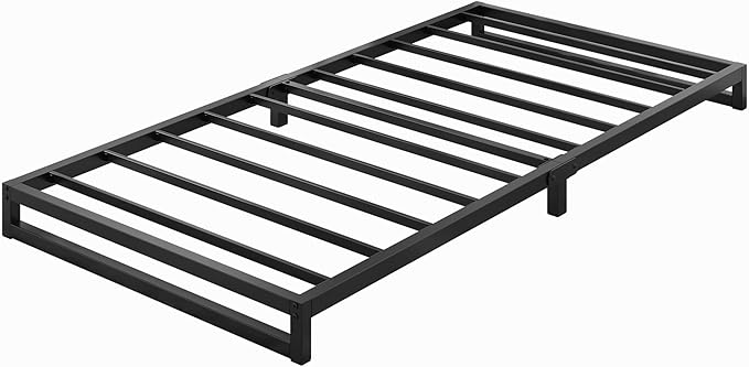 Lutown-Teen 6 Inch Twin Size Bed Frames Heavy Duty Metal Twin Platform Bed Frame No Box Spring Needed, Noise Free, Easy Assembly, Black