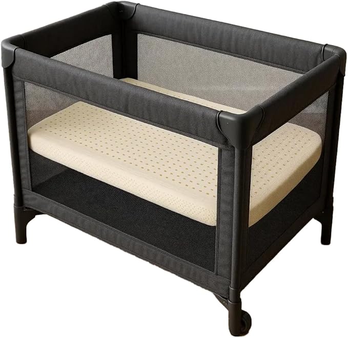 3” Inch Latex Organic Crib and Toddler Bed Mattress Topper with Australian Wool Cover (Portable Crib, 36"x26"), GOLS Certified, Hypoallergenic and Breathable, Soft and Cooling, Made in USA