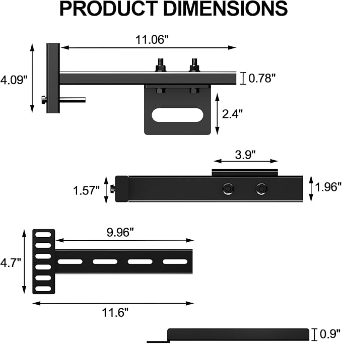 2 Pack Adjustable Headboard Brackets for Bed Base, Metal Headboard Brackets kit for Bed Frame, Black Footboard Extension Kit Compatible with Twin Full Queen King Bed