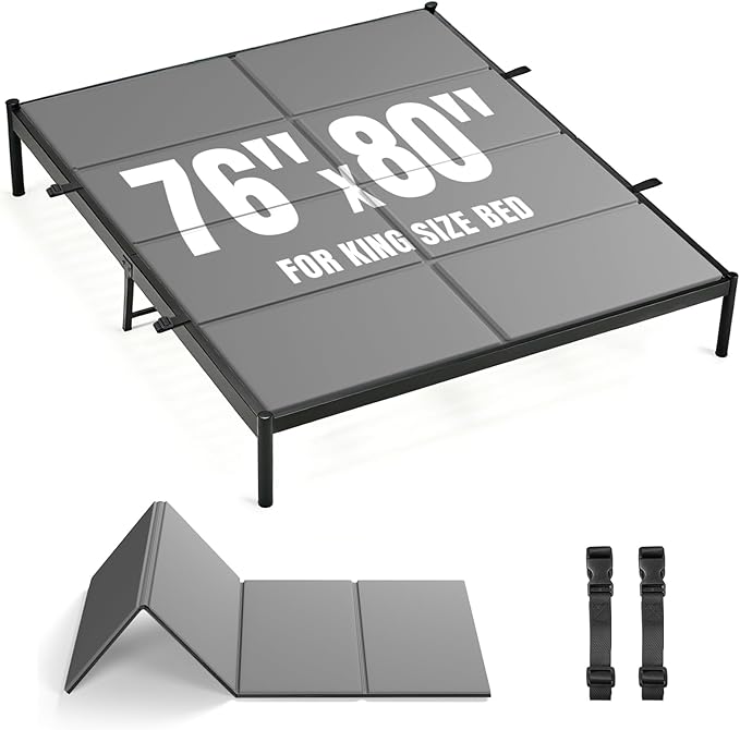 Premium Bunkie Board King Size (76" x 80") – High Density Mattress Support, Helps Reduce Sagging, Low Profile, Non-Slip, Moisture-Resistant, for Platform & Slatted Bed Frames