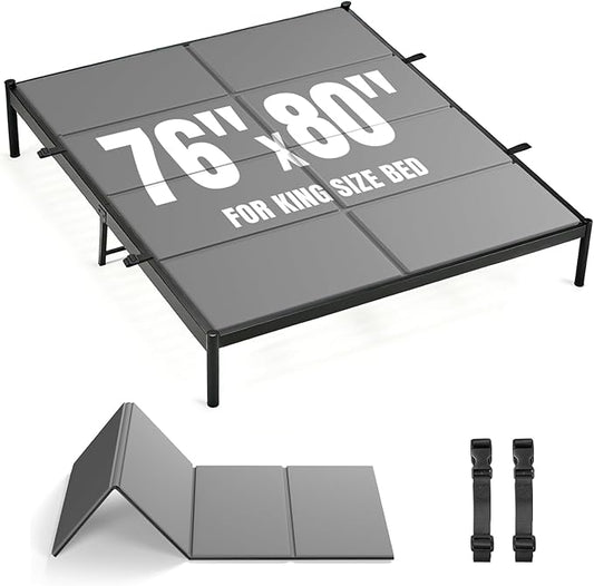 Premium Bunkie Board King Size (76" x 80") – High Density Mattress Support, Helps Reduce Sagging, Low Profile, Non-Slip, Moisture-Resistant, for Platform & Slatted Bed Frames