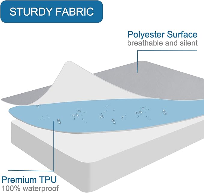 SPRINGSPIRIT Full Extra Long (XL) Waterproof Mattress Protector, Full XL Size Mattress Pad Cover, Fitted up to 14''Depth Pocket